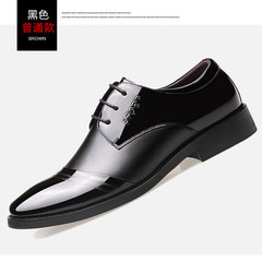 The dress of men's leather shoes black shoes men pointed in the autumn of 2017 male Korean business casual shoes shoes. Forty-three 1807 black
