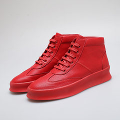 High shoes Adidas trend of Korean all-match winter with warm white cashmere British hip hop movement leisure shoes Thirty-eight Increase in red plus cashmere