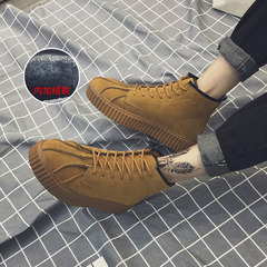2016 warm winter shoes Korean nubuck leather shoes soled shoes and fashion shoes increased Martin cashmere tide Forty-three Yellow (cashmere)