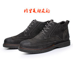 Europe and the United States, boots, Martin boots, men's English wind, back to Germany, high boots, winter boots, black boots, black tides Thirty-eight gray