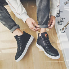 Men fall high shoes Korean Canvas Shoes Mens Casual shoes fashion shoes new male student movement Forty-three black