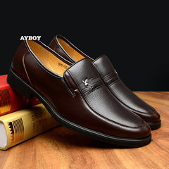The fall of men's leather shoes with leather cashmere male elderly men's business code dress casual soft leather shoes. Thirty-eight 5935 Brown four seasons