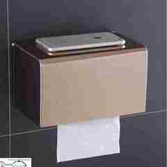 Toilet paper rack toilet, stainless steel paper towel rack, no hole wall hanging type household waterproof paper box K22 rose gold stainless steel