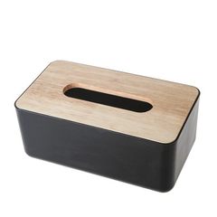 European creative creative napkin paper towel box car living room box real wood paper tube storage box lid Oak black square paper box