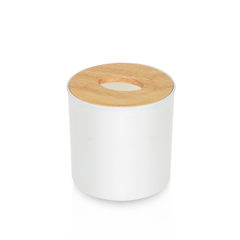 欧式创意纸巾盒创意餐巾客厅车用抽纸盒实木橡木盖子卷纸筒收纳盒 橡木白色卷纸筒