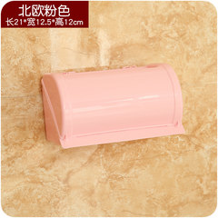 Household toilet paper towel box free punch box bathroom roll holder plastic multifunctional Restroom toilet paper box Coral red