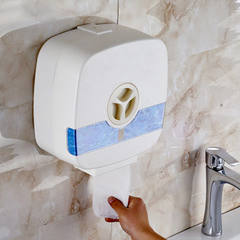 Creative paper towel box winding toilet paper holder large restaurant toilet waterproof box paper towel tube KFC uses blue stripes