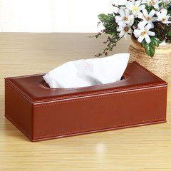 The home of cortical tissue box PU Leather Rectangular winding box office of European fashion Short towel box and coffee needle