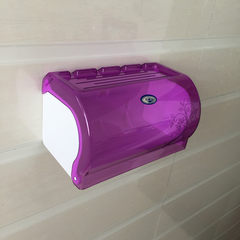 Toilet paper towel box free draw roll paper toilet paper box waterproof box toilet paper rack Purple + screw