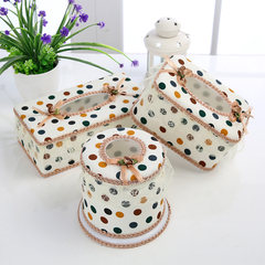 New European style creative lace cloth towel box, living room, home car with paper box, paper napkin Light grey