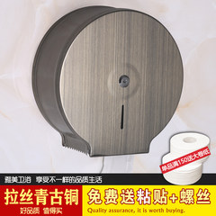 Stainless steel bathroom large carton paper holder hanging type waterproof toilet paper box free hotel market. (brushed bronze) thickened Edition