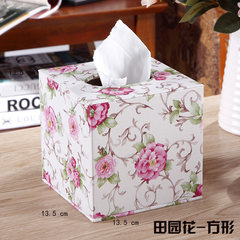 A grand high-end household manual paper towel box European cortex winding creative napkin box trumpet Square Garden Flower