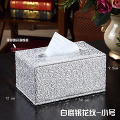 A grand high-end household manual paper towel box European cortex winding creative napkin box trumpet silver