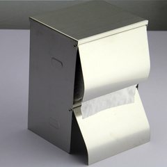 Stainless steel double roll paper towel rack with the wall hanging type toilet box hollow small roll of paper towels. Post