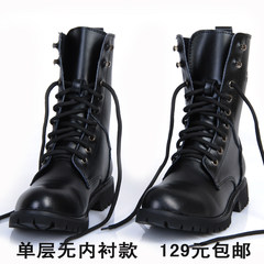 Martin leather boots, men's spring leather boots Thirty-eight Spring and autumn [monolayer] black
