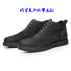 Europe and the United States, boots, Martin boots, men's English wind, back to Germany, high boots, winter boots, black boots, black tides Thirty-eight Grey cashmere