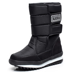 2017 Winter Snow Boots Mens slip waterproof tube boots northeast ski boots cotton boots shoes for men and women lovers Thirty-eight Black woman
