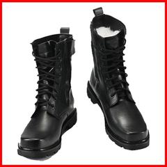 Winter wool boots male commando single boots high boots shoes for Martin thick warm steel head combat boots 42 code Single layer [steel head + steel bottom]