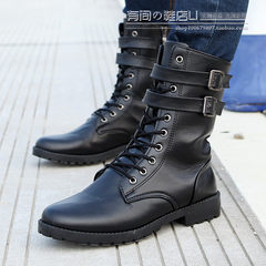 Autumn and winter high tube Martin boots boots boots boots Korean men shoes men boots boots male fashion Thirty-eight Black A226 Standard Code