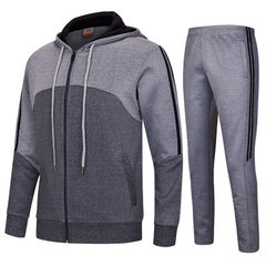 Manufacturers direct autumn winter hooded sports outdoor suit football training suit competition app 6626 dark gray m 