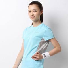 [customized] the brand`s new short-sleeve sports suit is slim and slim Lake blue inserts grey s. 