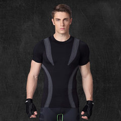 厂家批发MA09塑身塑型衣轻压舒适透气速干衣紧身运动短袖 黑色 M