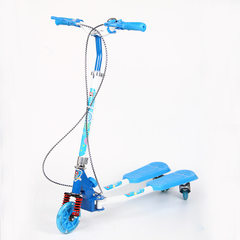 Manufacturers supply three - wheel frog-type children skateboard car double - brake shock-absorbing  blue 