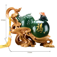 Glass merchants gourd furniture resin crafts wholesale qiao moved opening gift factory processing cu Imitation jade + wood color 31.5 * 14.5 * 25.5 CM 