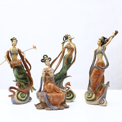Creative resin handicraft Chinese style living room wine cabinet set pieces flying characters weddin Flying Joe lotus 