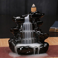 Backward flow ceramic incense burner household incense burner set pieces of buddhist articles Buddha 01 water reflects lotus 