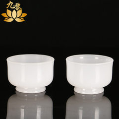 Yuantong Buddha with jiuli glass ancient glass water supply cup holy water cup for the bowl of jade  Milky white 