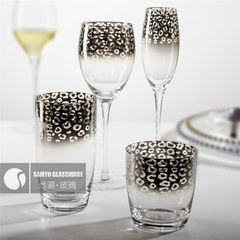 Manufacturer wholesale glass wine sets personality patterns can be printed LOGO paper can be customi Lip plating 