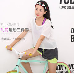 韩国女瑜伽服健身房跑步运动修身显瘦透气罩衫健身服上衣一件代发 白色 S