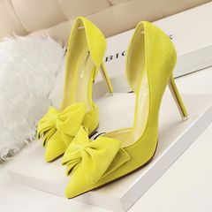 Korean version of sweet high-heeled shoes with thin heels and high heels yellow 34 