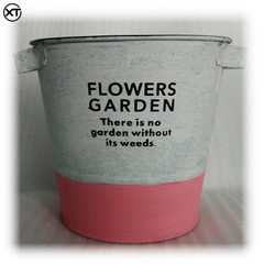 The waterproof flower pot for indoor flower shop decoration is used in the dry flower bucket of Nord pink Mouth 16, height 15, bottom 12 