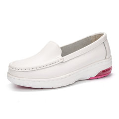 Sef rui genuine leather nurse shoes white new air cushion women`s shoes fashionable small white shoe white 34 