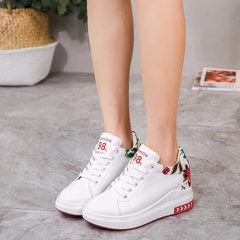 New style spring 2018 women`s shoes harajuku white shoes with fashionable women`s shoes with leather red 35 