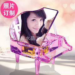 Spot selling crystal piano wedding gifts personalized birthday present MP3 rotating music box k9 