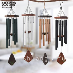 Real wood music 6 pipe metal bell-hanging decorations 28-inch European and American style home decor PG28 inch gold aluminum tube wind bell 