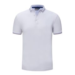 2018 new POLO shirt enterprise pure cotton work clothes customized men`s and women`s short-sleeved l white s. 
