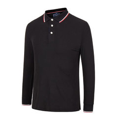 High quality lapel POLO shirt, long sleeve T-shirt, work clothes, cultural shirt wholesale to print  black s. 