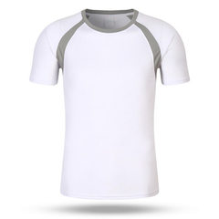 2018 spring and summer sports spell color short sleeve quick dry round collar T-shirt custom cultura white s. 