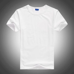 [manufacturer] lycra combed cotton shirt with round neck for men and women can print the logo 1 s. 