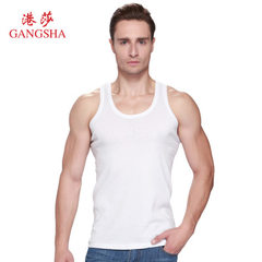 Hong Kong sha hot style vest men`s pure cotton sports fitness pure color youth lettering waistcoat b white m 