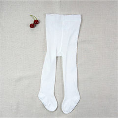 Children`s pantyhose spring and autumn pure cotton thin style girls pantyhose white jumpsuit baby bo white (S) (march to December) 