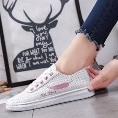 Manufacturer direct sale 2018 summer new punching breathable soft bottom ins women`s shoes low-top w 810 pink 35 