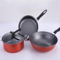 Manufacturer wholesale new style kitchen supplies three - piece set cooking pan pan pan pan pan prom 24 cm