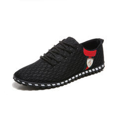 Summer breathable is men`s casual shoes with net shoes black 39 
