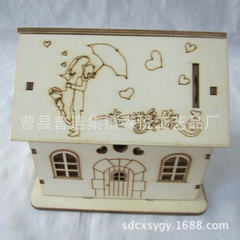 Wooden creative hollow-out piggy bank bird nest gift box student Mid-Autumn festival gift handmade c 14 * 12 * 13 cm 