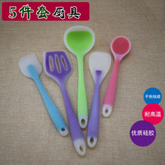 Jiayu sells all-package transparent silicone kitchenware set with 5 pieces of non-stick pan and soup Random color combination shipment 